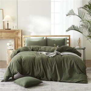 Army Green Bedding Sets Queen Size Dark Green Duvet Cover 100%